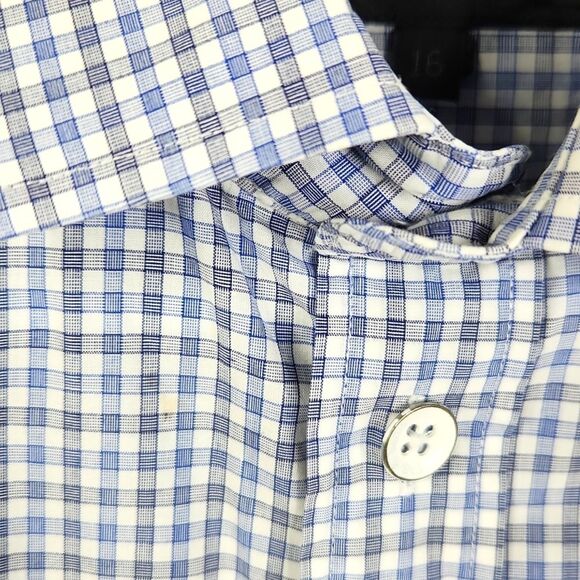 Rag & Bone Mens Gingham Plaid Print Long Sleeve Button Down Size 16 - Picture 9 of 11
